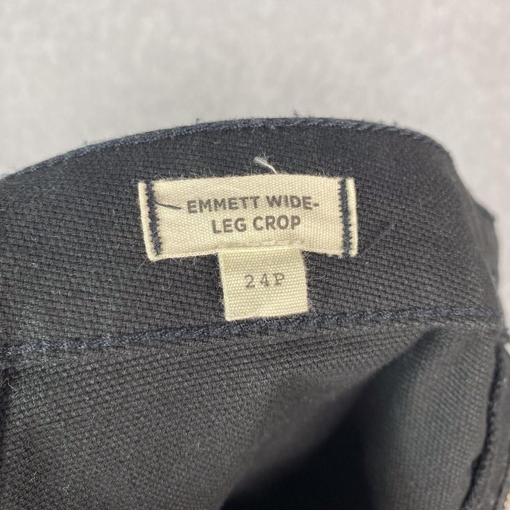 Madewell Womens 24 Petite Black Emmett Wide Leg Crop Pant - Picture 9 of 10